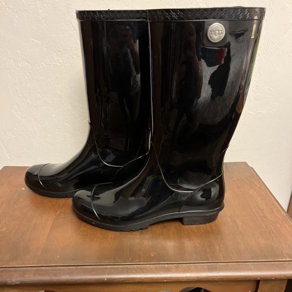 UGG Black Rain Boots size 10